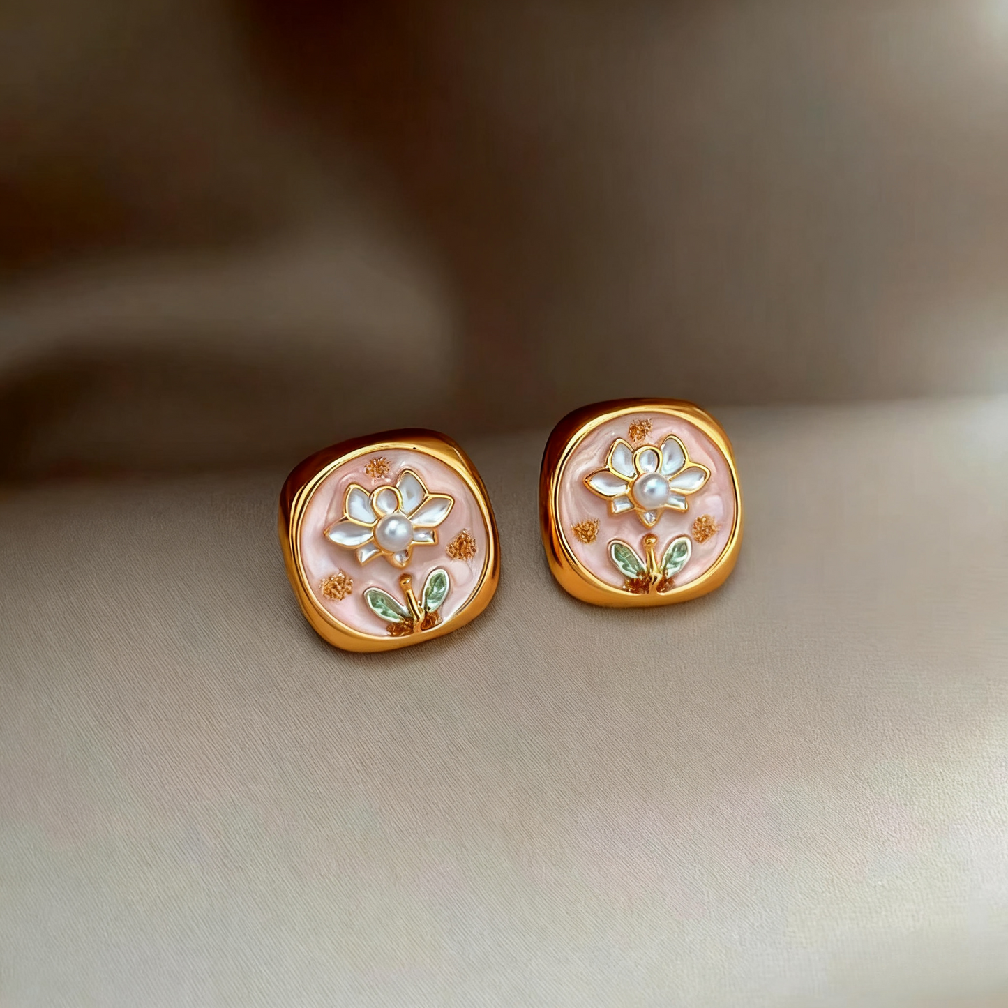 14K Gold-Plated Luxury Baroque Pearl Stud Earrings