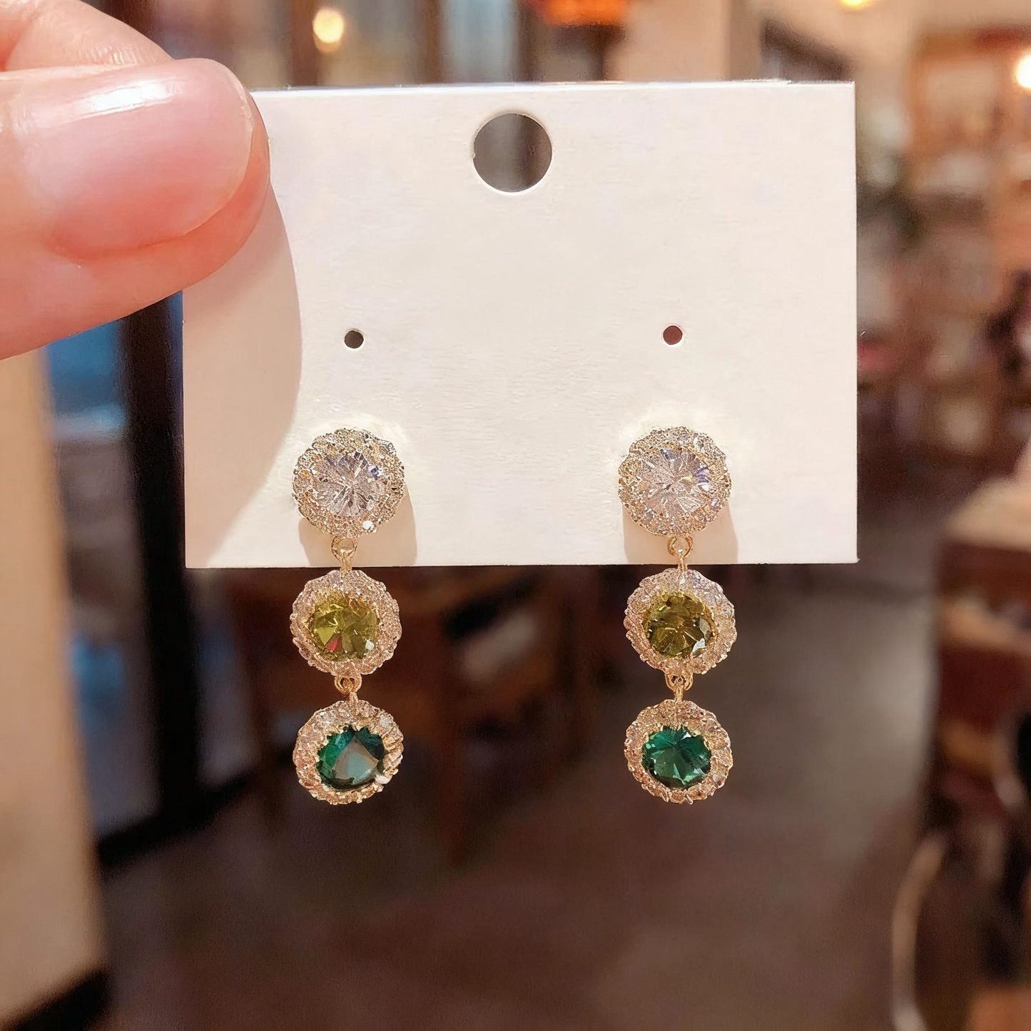 14K Gold-Plated Luxury Zircon Diamond Tassel Earrings