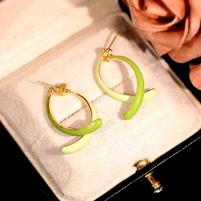 14K Gold-Plated Elegant Oil Drop Fishtail Earrings