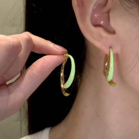 14K Gold-Plated Elegant Oil Drop Fishtail Earrings
