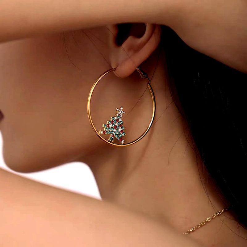 14K Gold-Plated 2025 Trendy Christmas Earrings