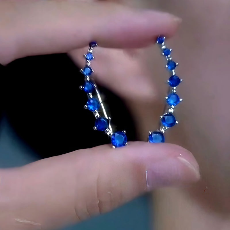 14K Gold-Plated Blue Zircon Diamond Crawler