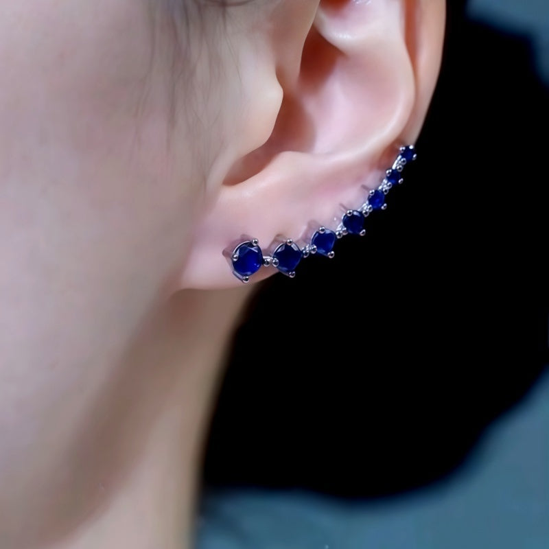 14K Gold-Plated Blue Zircon Diamond Crawler