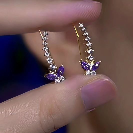 14K Gold-Plated Butterfly Zircon Diamond Crawler