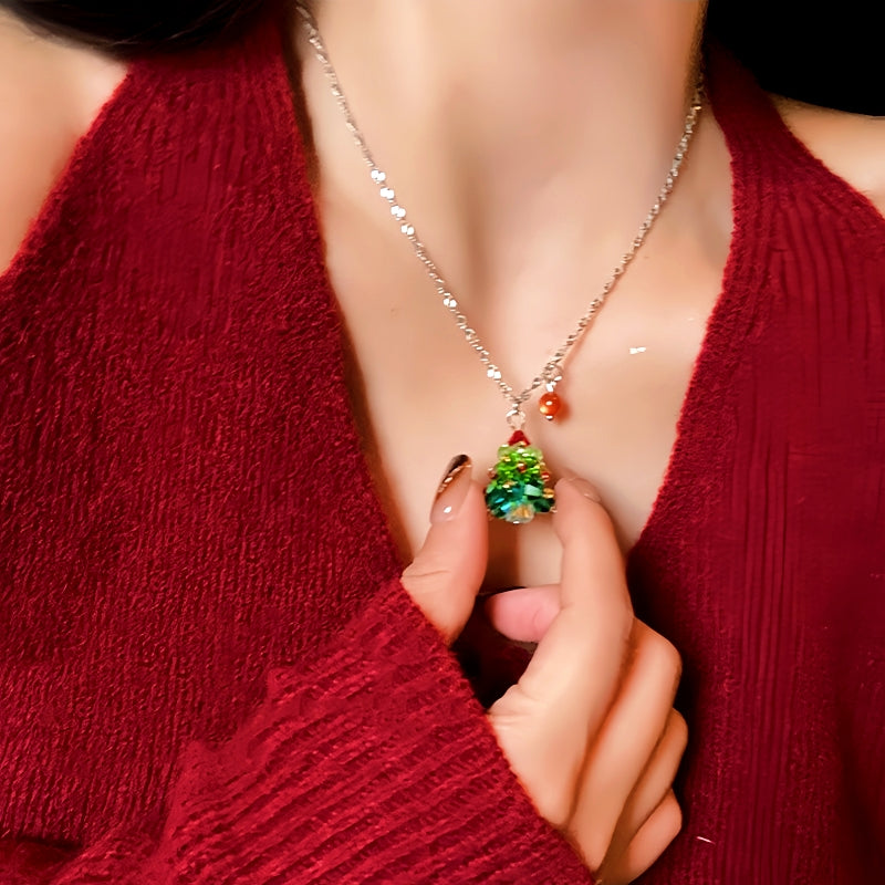 14K Gold-Plated Christams Tree Pearl Necklace
