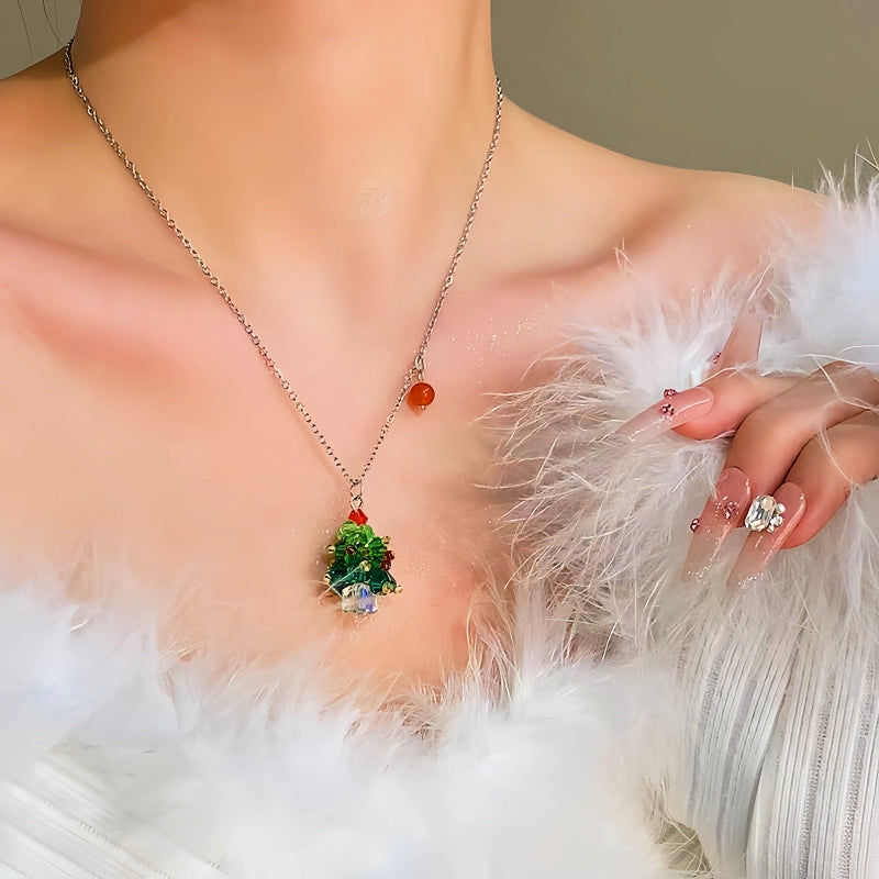 14K Gold-Plated Christams Tree Pearl Necklace