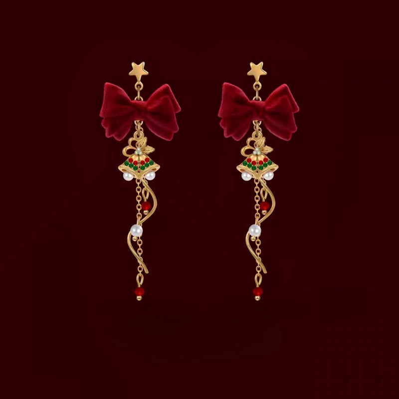 14K Gold-Plated Christmas Gift Bell Earrings