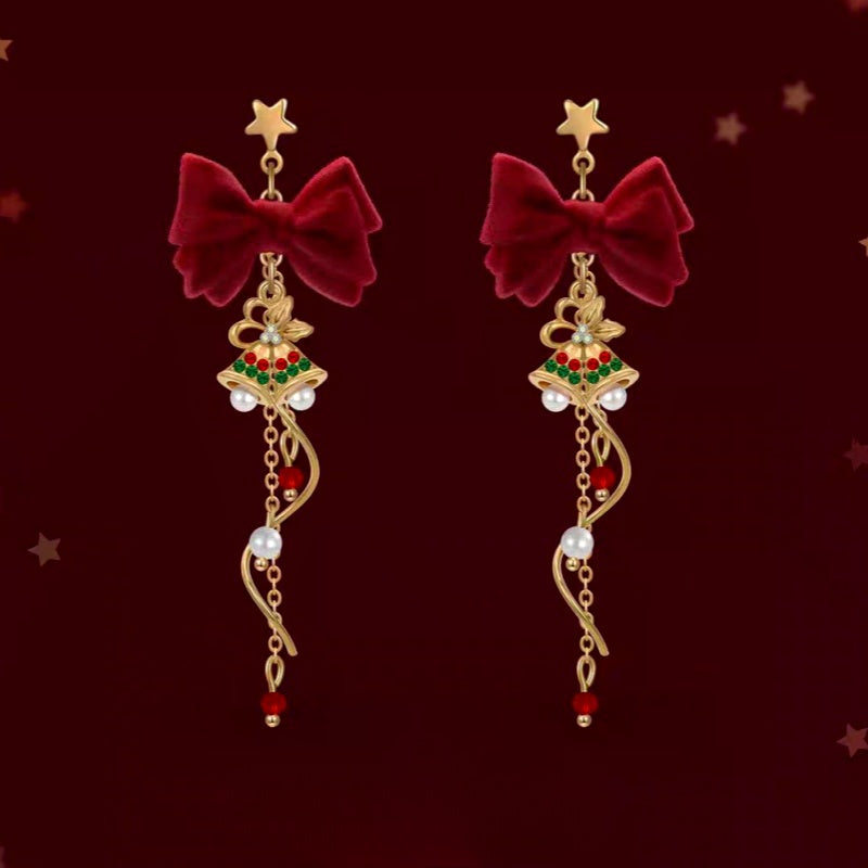 14K Gold-Plated Christmas Gift Bell Earrings