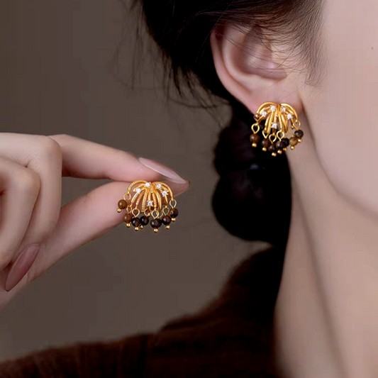 14K Gold-Plated Elegant Firework Tassel Earrings