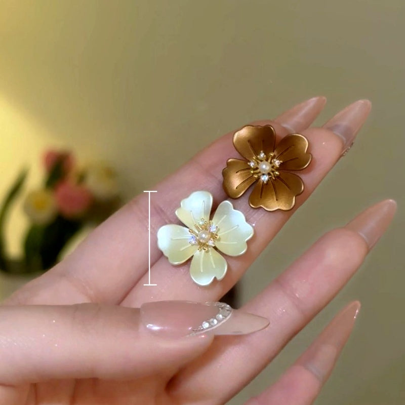 14K Gold-Plated Elegant Flower Stud Earrings