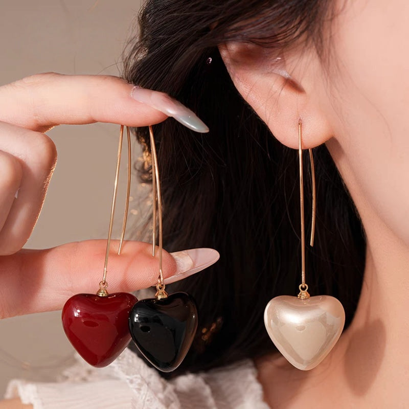 14K Gold-Plated Elegant Heart Ear Hook Earrings