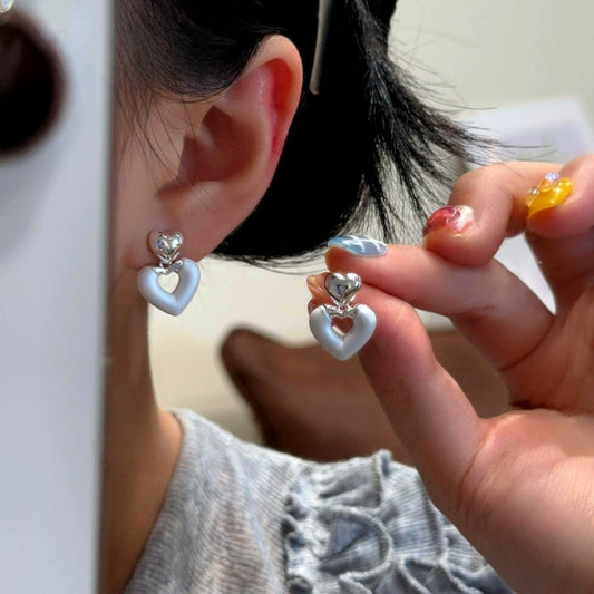 14K Gold-Plated Elegant Hollow Heart Earrings