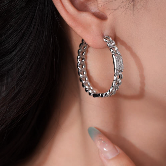 14K Gold-Plated Elegant Luxury Zircon Hoop Earrings