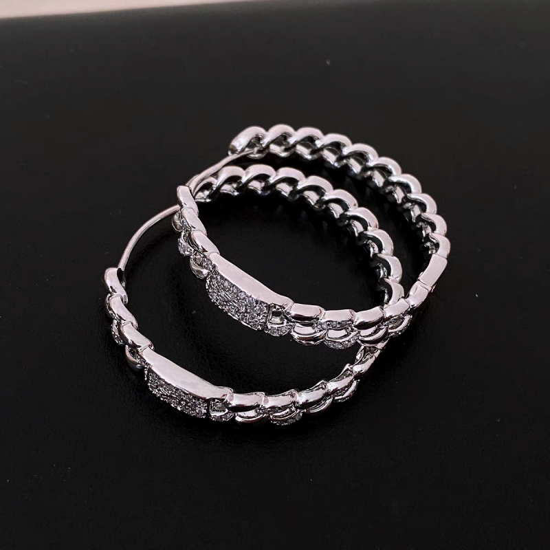 14K Gold-Plated Elegant Luxury Zircon Hoop Earrings