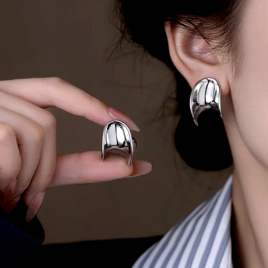 14K Gold-Plated Elegant Minimalist Metal Spiral Earrings