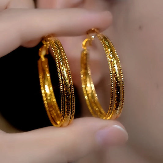 14K Gold-Plated Elegant Multi-Layer Hoop Earrings