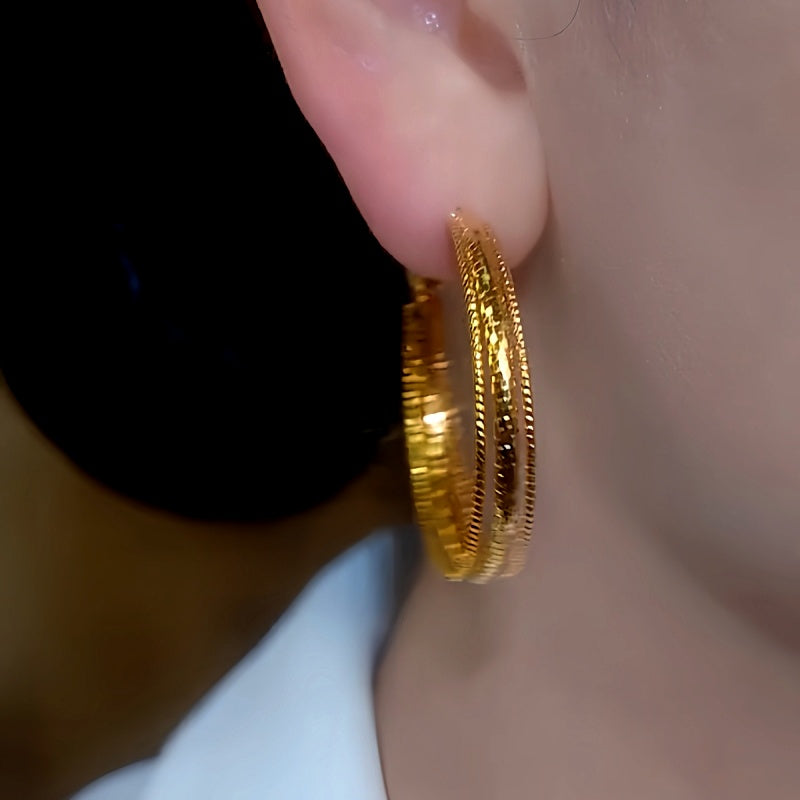14K Gold-Plated Elegant Multi-Layer Hoop Earrings