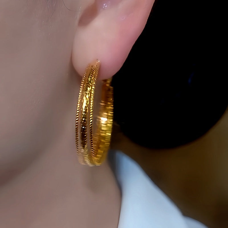 14K Gold-Plated Elegant Multi-Layer Hoop Earrings