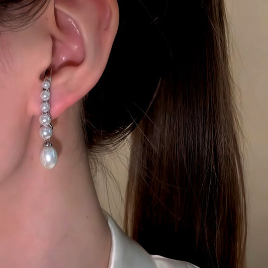 14K Gold-Plated Elegant Pearl Earrings