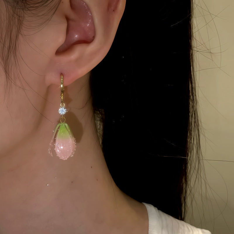 14K Gold-Plated Elegant Tulip Flower Earrings