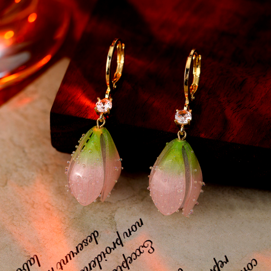 14K Gold-Plated Elegant Tulip Flower Earrings