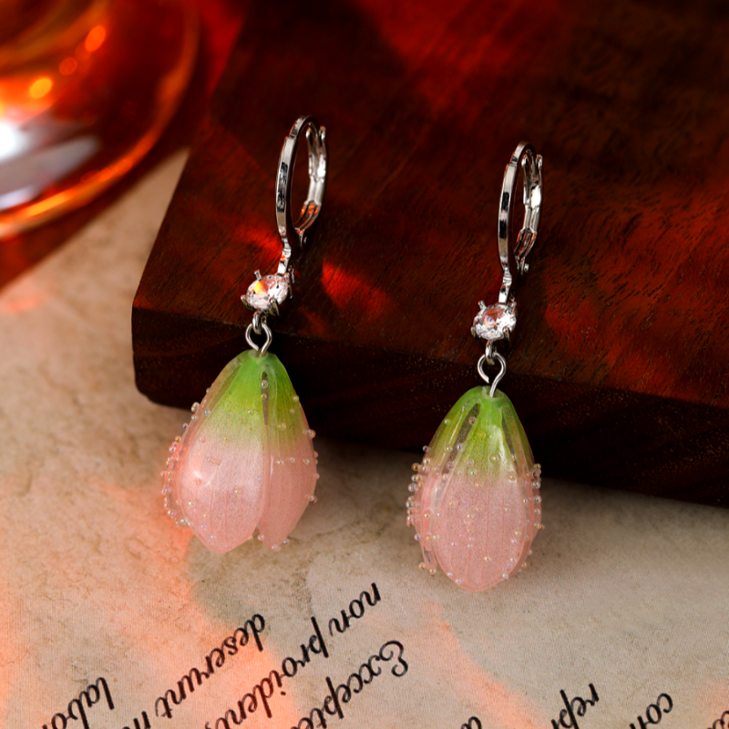 14K Gold-Plated Elegant Tulip Flower Earrings