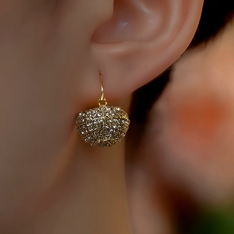14K Gold-Plated Elegant Zircon Diamond Basket Earrings