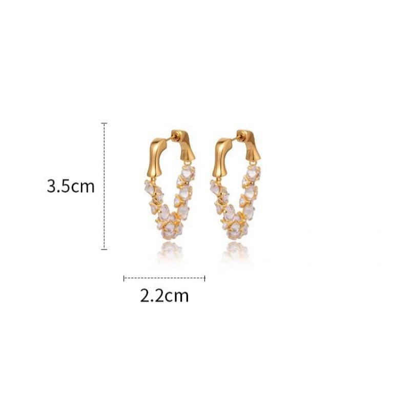 14K Gold-Plated Elegant Zircon Diamond Earrings