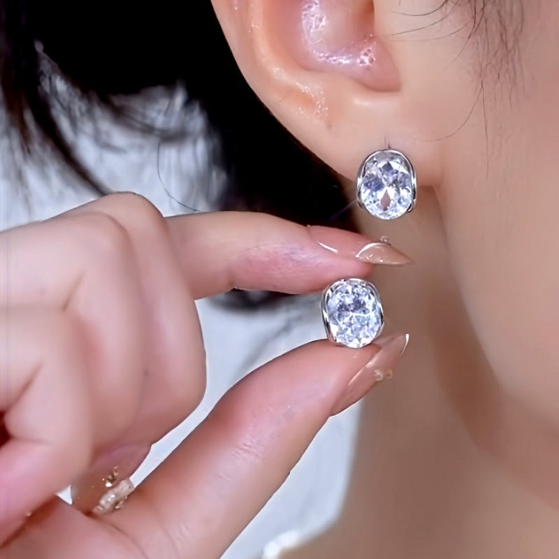 14K Gold-Plated Elegant Zircon Diamond Little Hoop Earrings