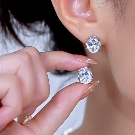 14K Gold-Plated Elegant Zircon Diamond Little Hoop Earrings