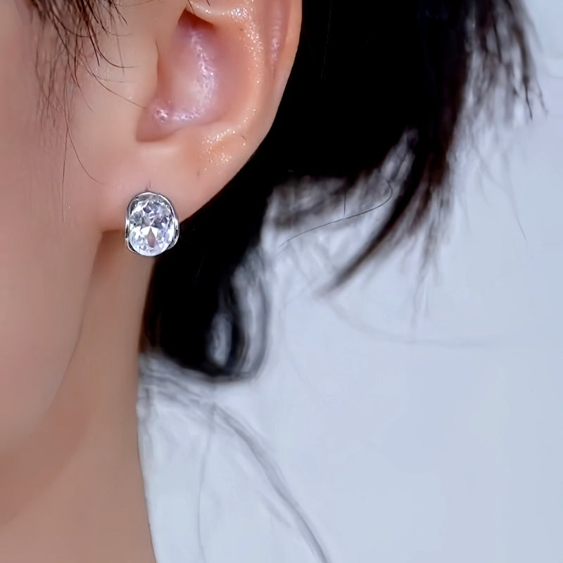 14K Gold-Plated Elegant Zircon Diamond Little Hoop Earrings