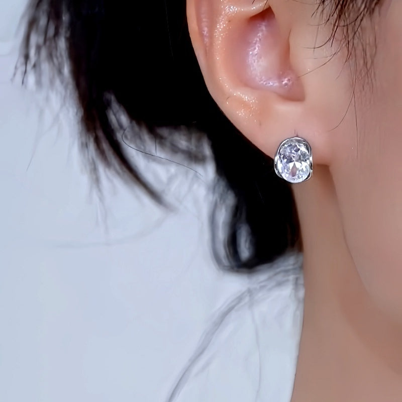 14K Gold-Plated Elegant Zircon Diamond Little Hoop Earrings