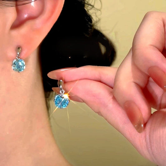 14K Gold-Plated Elegant Zircon Diamond Water Drop Earrings