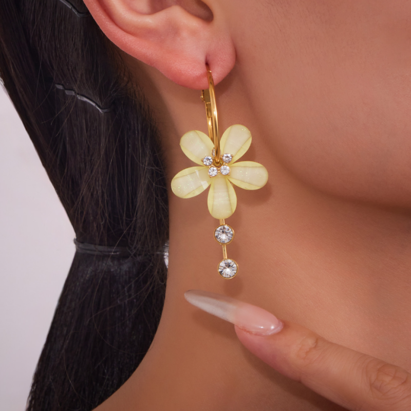 14K Gold-Plated Flower Earrings