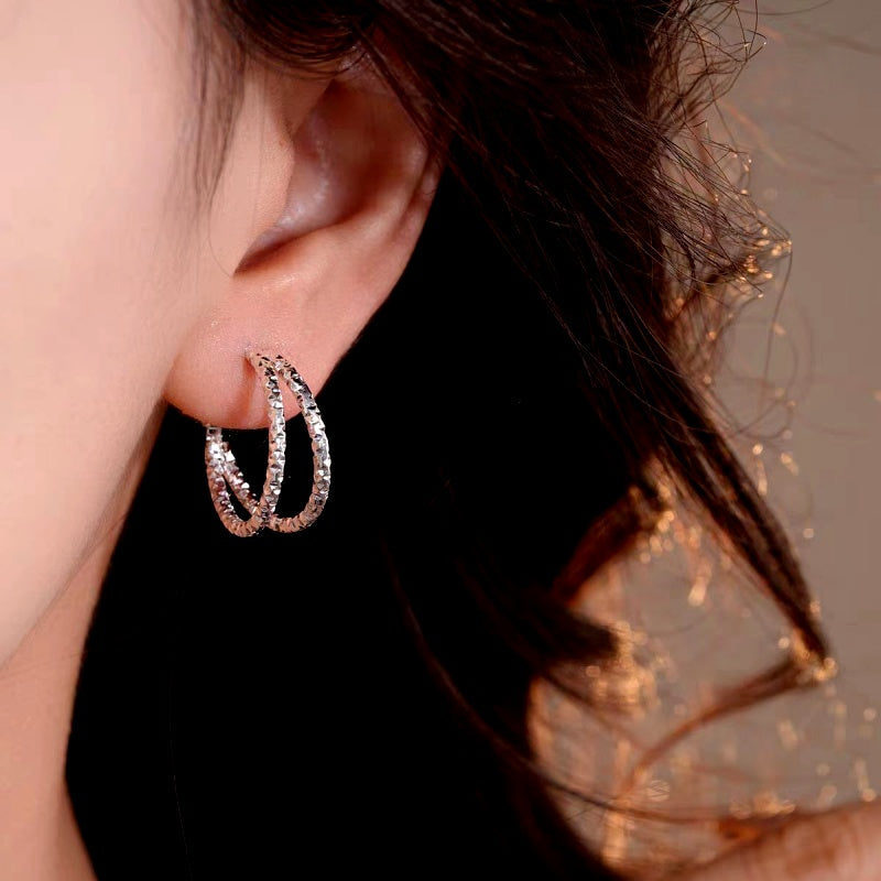 14K Gold-Plated Luxury Double-Layer Hoop Earrings