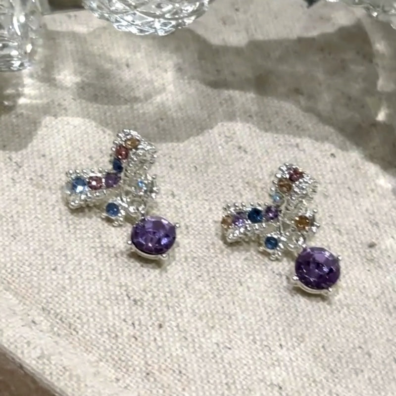 14K Gold-Plated Luxury Zircon Diamond Butterfly Earrings