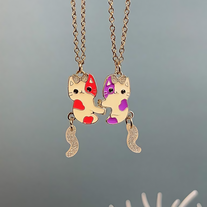 14K Gold-Plated Magnetic Couple And Best Friend Necklace