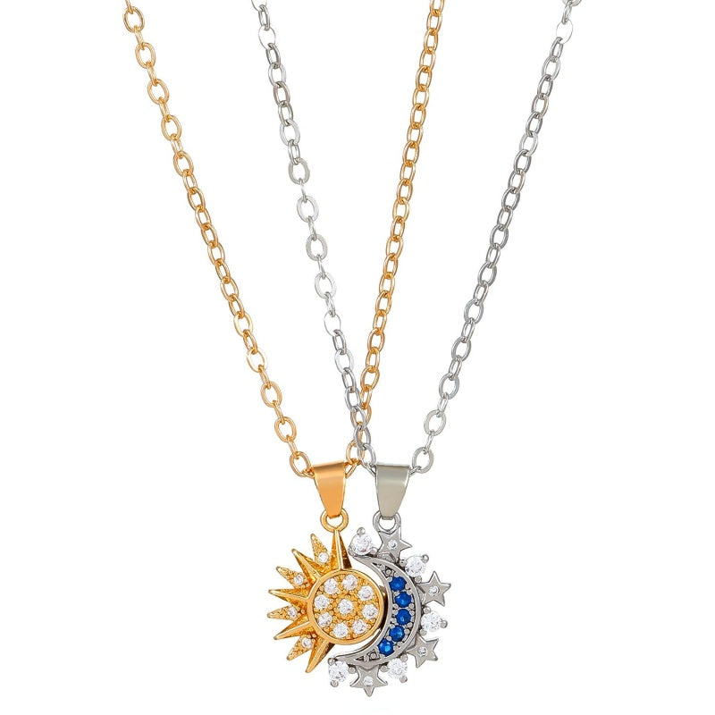 14K Gold-Plated Magnetic Couple And Best Friend Necklace