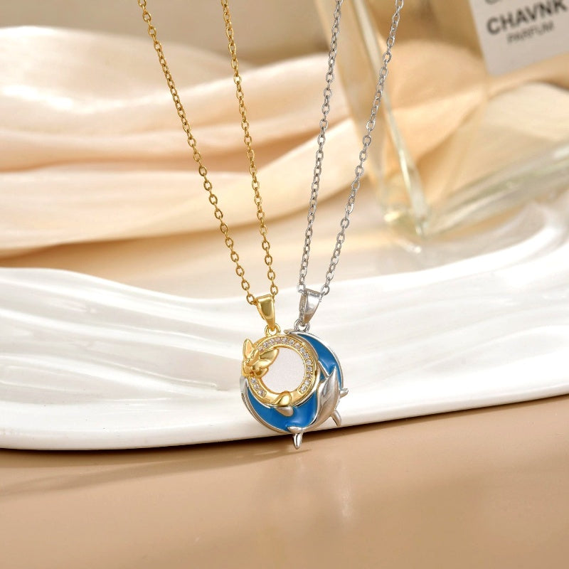 14K Gold-Plated Magnetic Couple And Best Friend Necklace