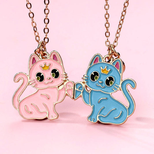 14K Gold-Plated Magnetic Couple And Best Friend Necklace
