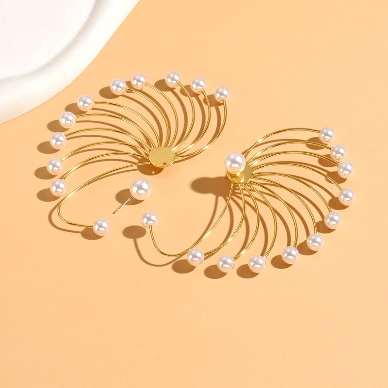 14K Gold-Plated Pearl Ear Cuff Earrings