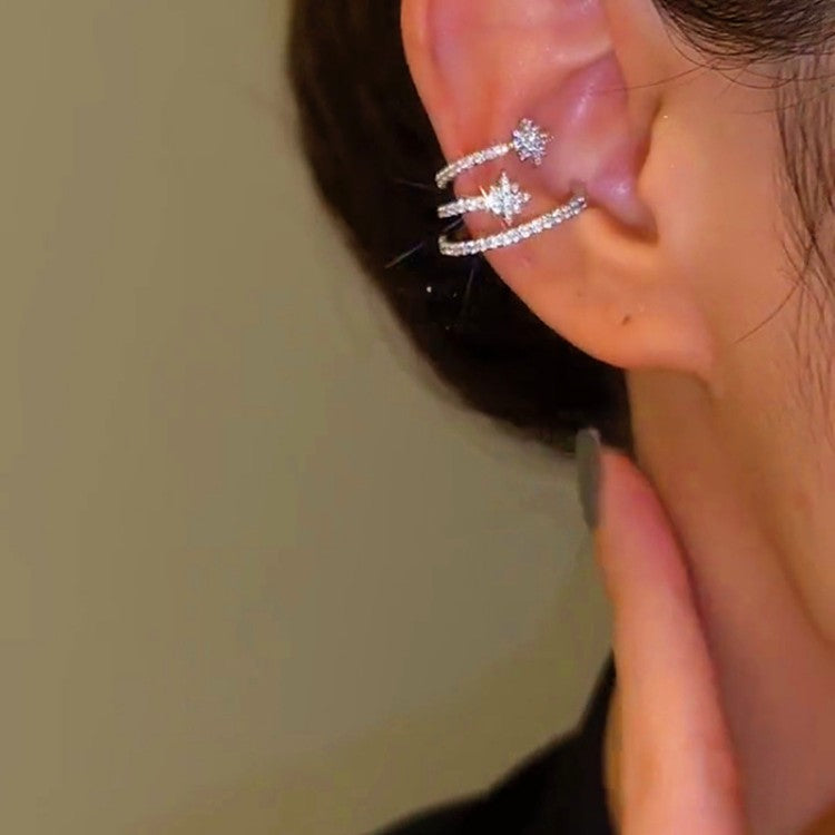 14K Gold-Plated Zircon Star Ear Cuffs(1 PCS)