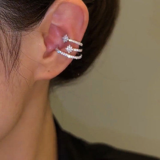 14K Gold-Plated Zircon Star Ear Cuffs(1 PCS)
