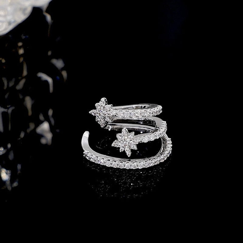 14K Gold-Plated Zircon Star Ear Cuffs(1 PCS)
