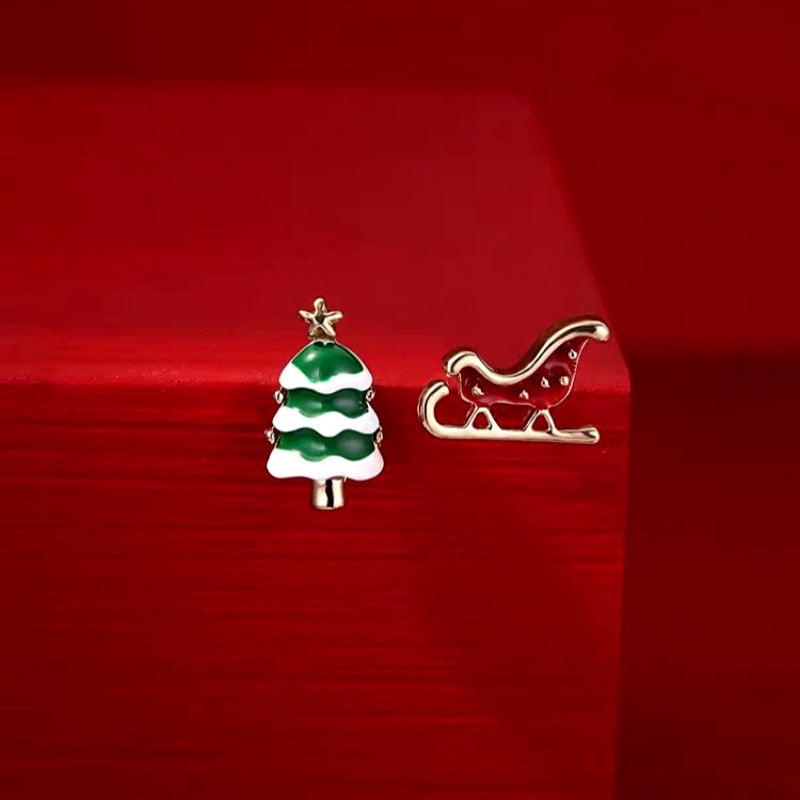 14K Gold Plated Christmas Santa Claus Tassel Earrings