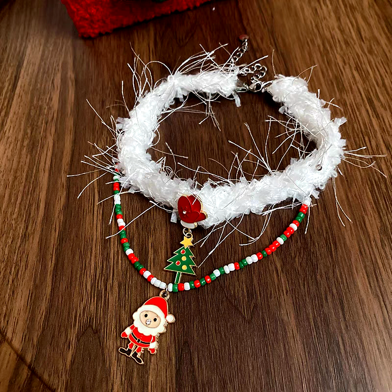 Christmas Series Christmas Tree Santa Claus And Gift Choker
