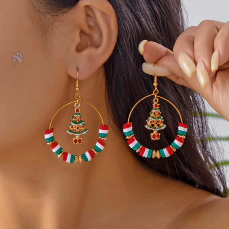 Silver Post 2025 Christmas Earrings