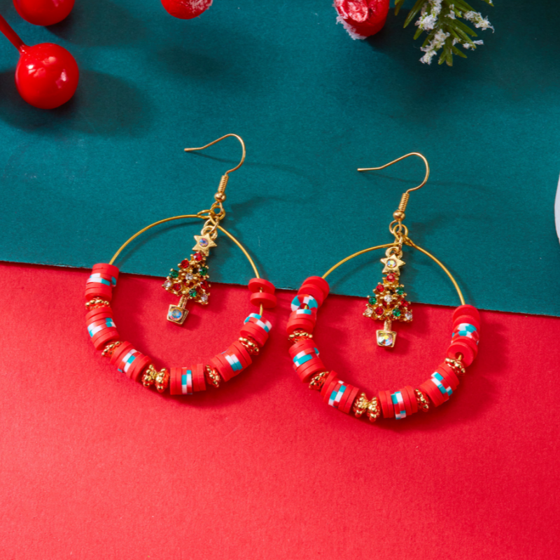 Silver Post 2025 Christmas Earrings