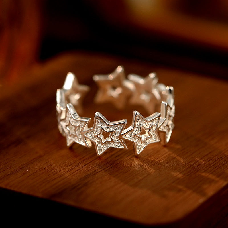 Sterling Silver Adjustable Star Rings