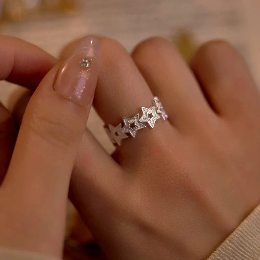 Sterling Silver Adjustable Star Rings